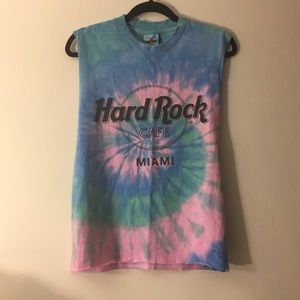 Distressed tie dye Hard Rock Cafe tank